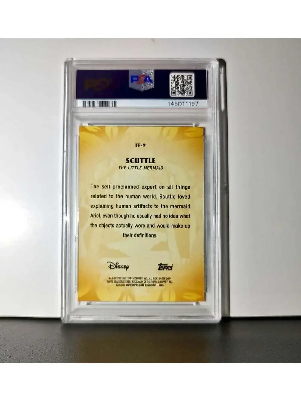 Scuttle 2025 Topps Disney #FF-9 Furry Friends Card The Little Mermaid PSA 9 MT